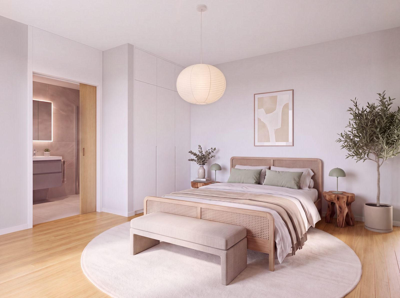 Chambre principale du 3 pièces.